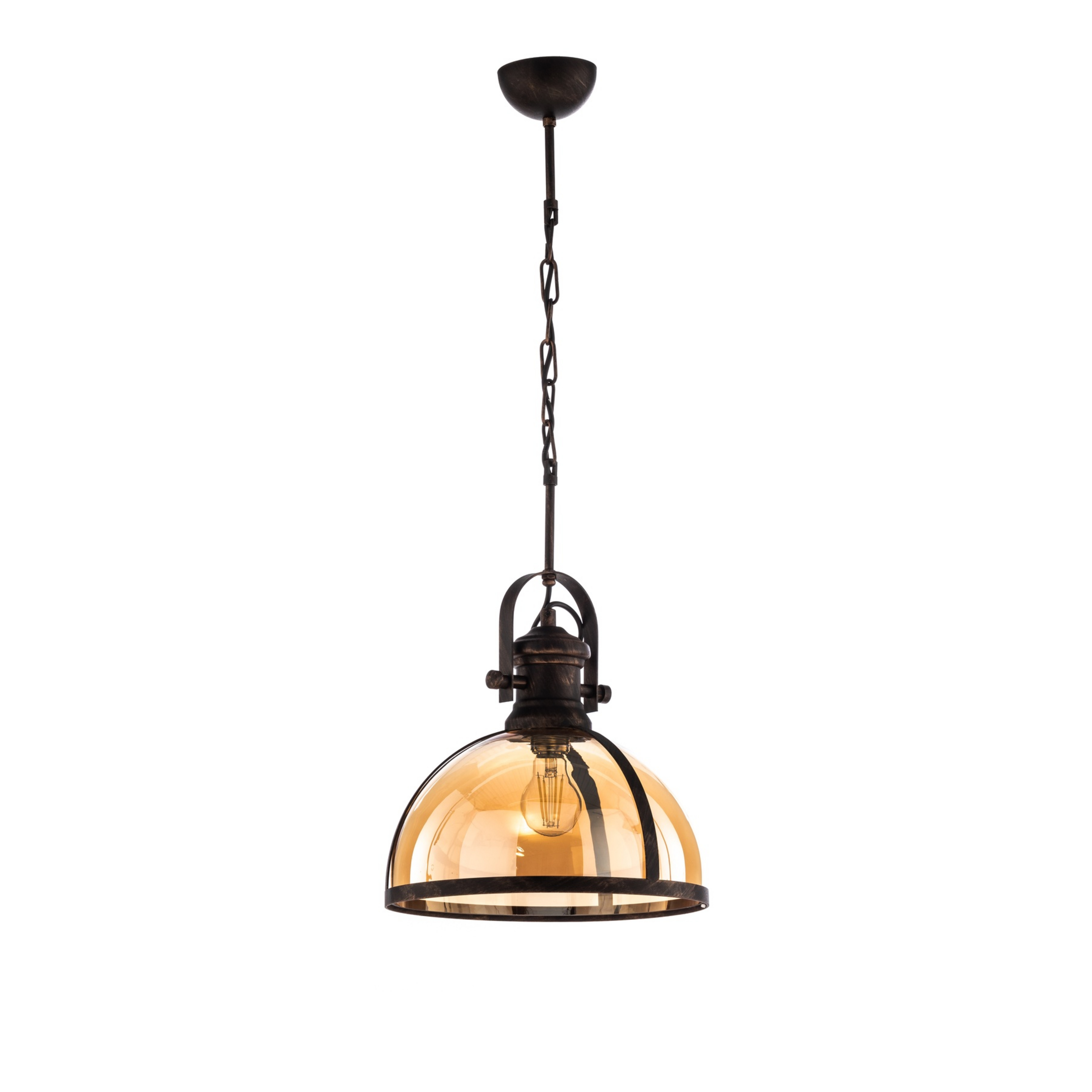 Piekaramā lampa AV-5063-1BSY stikla abažūrs, vara/melns