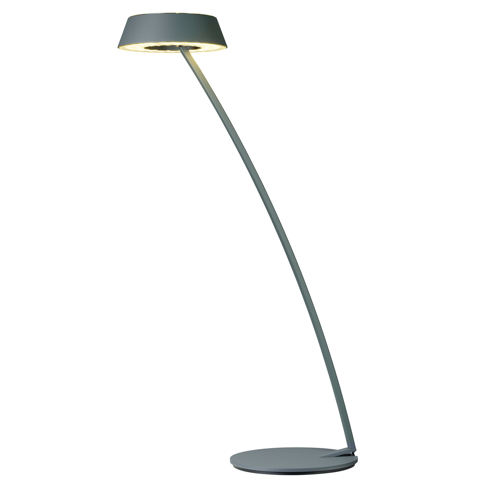 OLIGO Glance LED asztali lámpa ívelt szürke matt