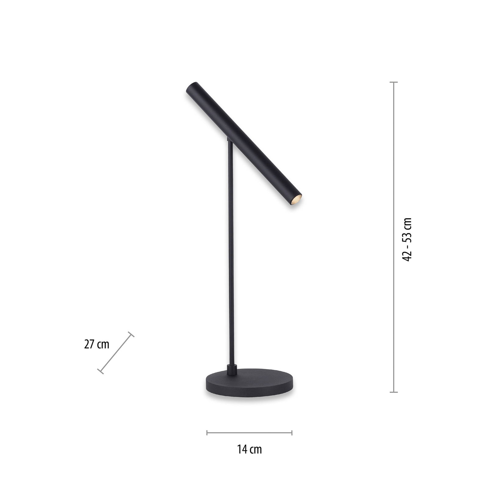 PURE Tutua stolová LED lampa, stmievač, čierna