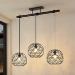 Lindby Paridimo suspension en acier à 3 lampes