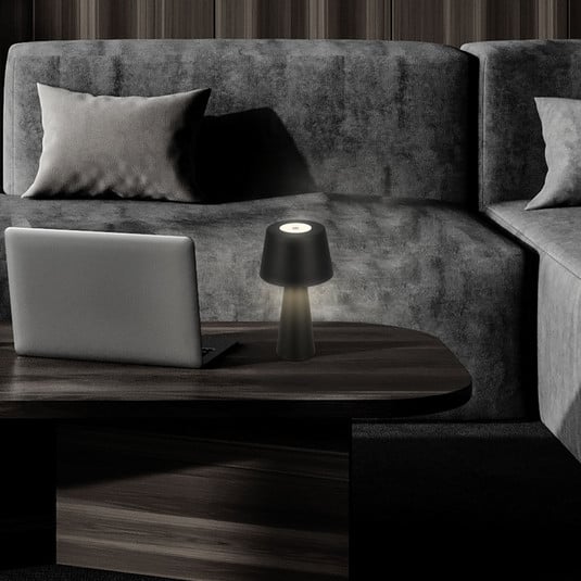 LED-Tischlampe Kihi mit aufladbarem Akku, schwarz