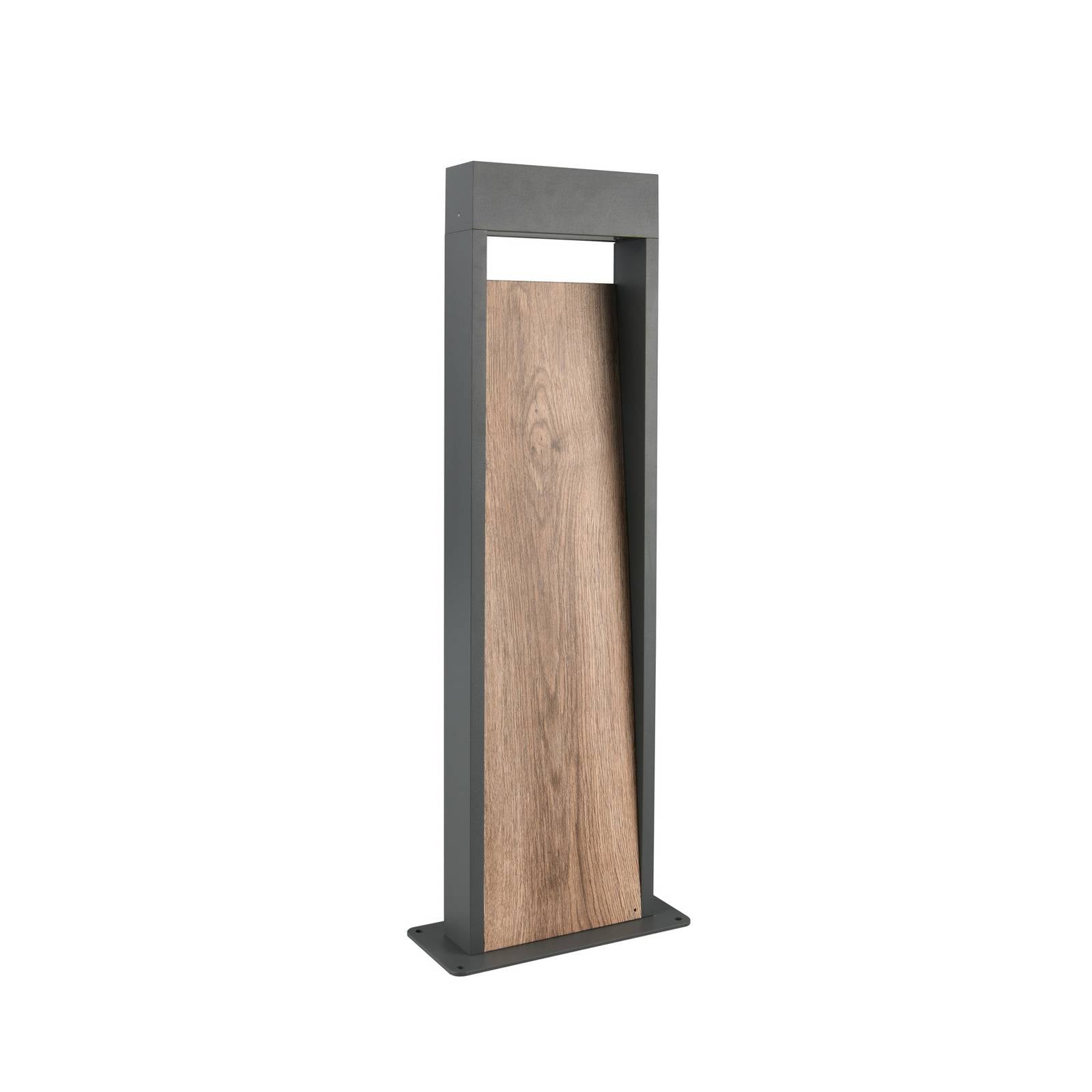 LED-Wegeleuchte SALMON, Holzoptik, Höhe 60 cm, Metall, IP44