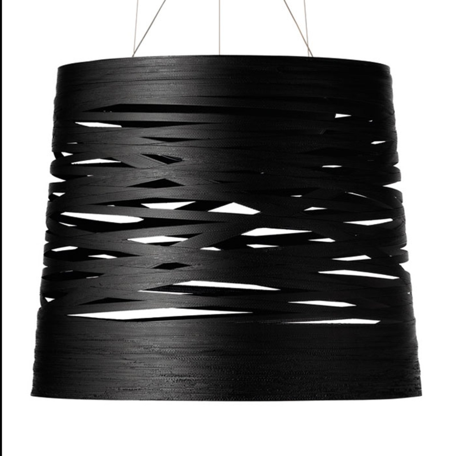 FOSCARINI Foscarini Tress grande LED hanging light, black, for Living / Dining Room, fibreglass composite material, metal, aluminium, 35 W, energy efficiency: A+, H: 41 cm