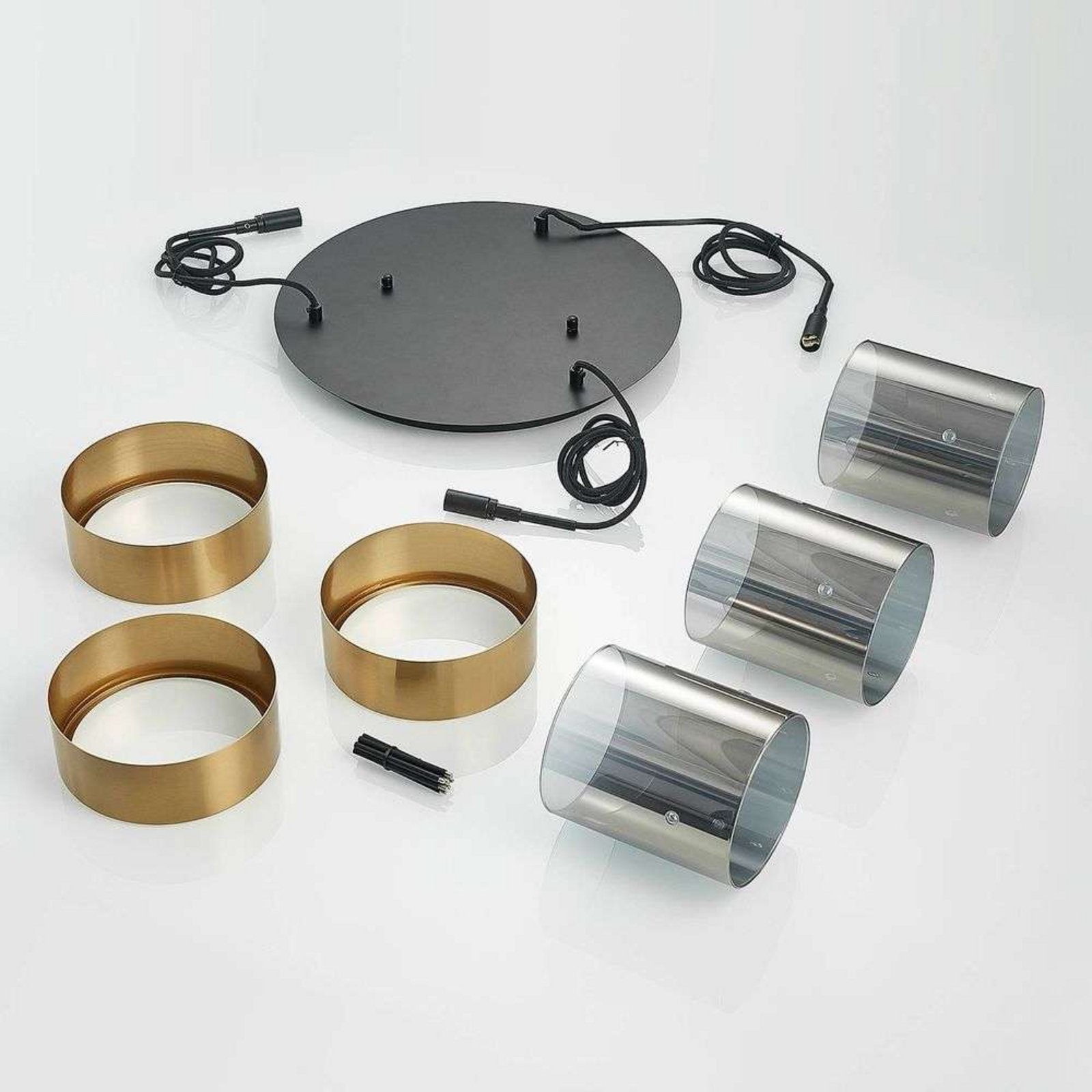 Ikibare Cluster Pendant Black/Brass/Smoke - Lucande