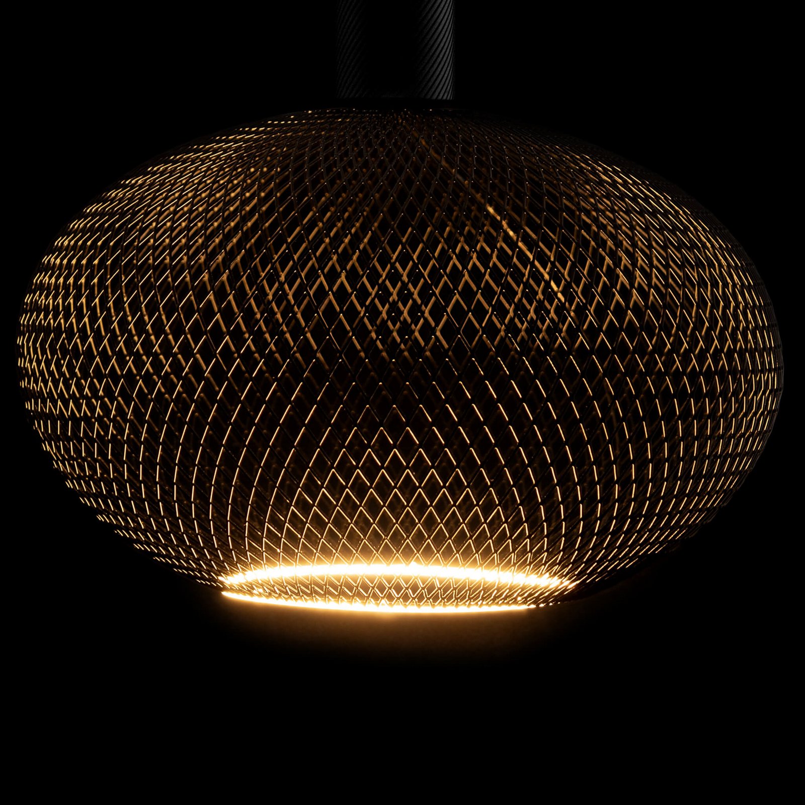 Segula LED Floating Cage melns Oval300 E27 5W 2200 K dim.