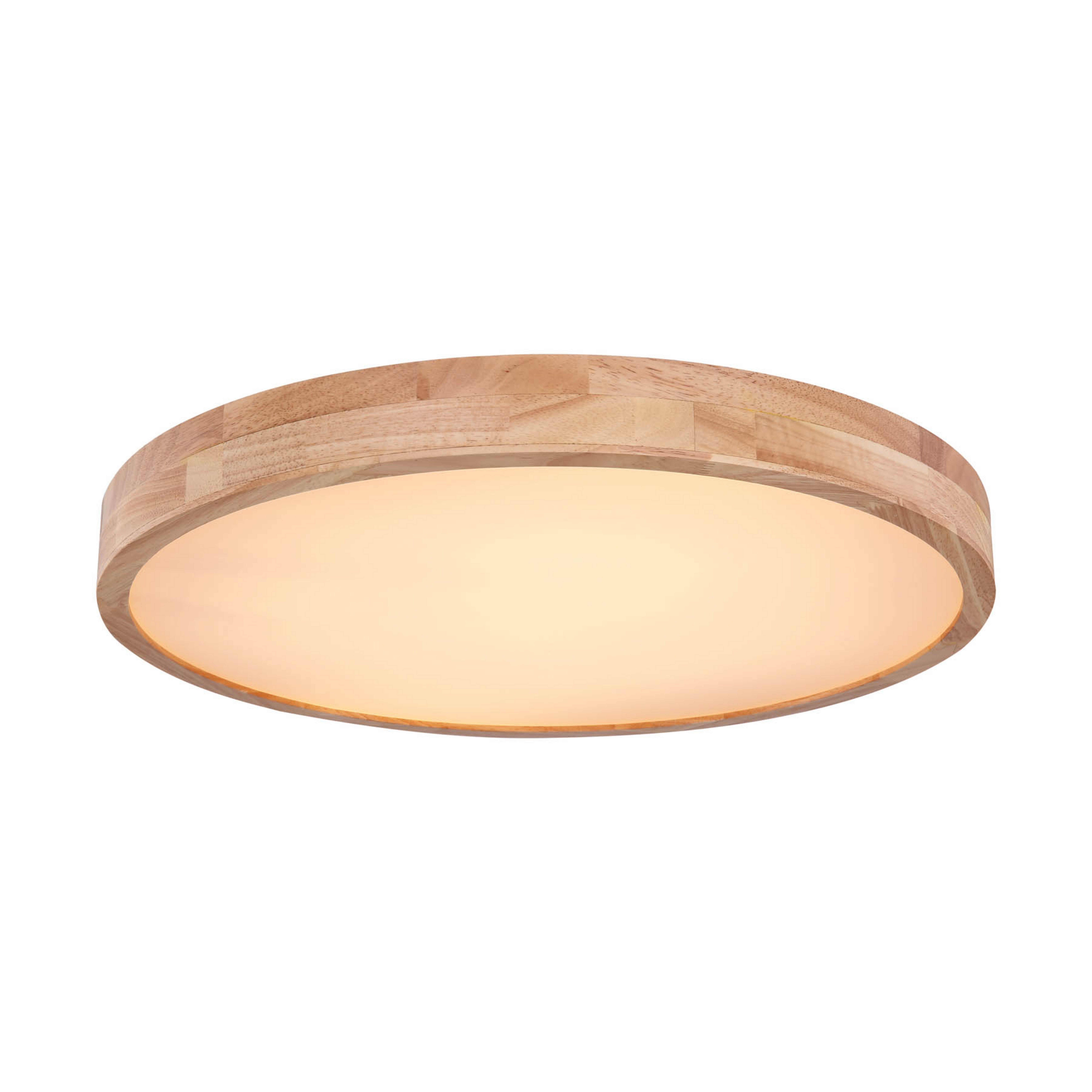 LED-Deckenlampe Rainer, Ø 60 cm, Holzoptik, Metall, CCT