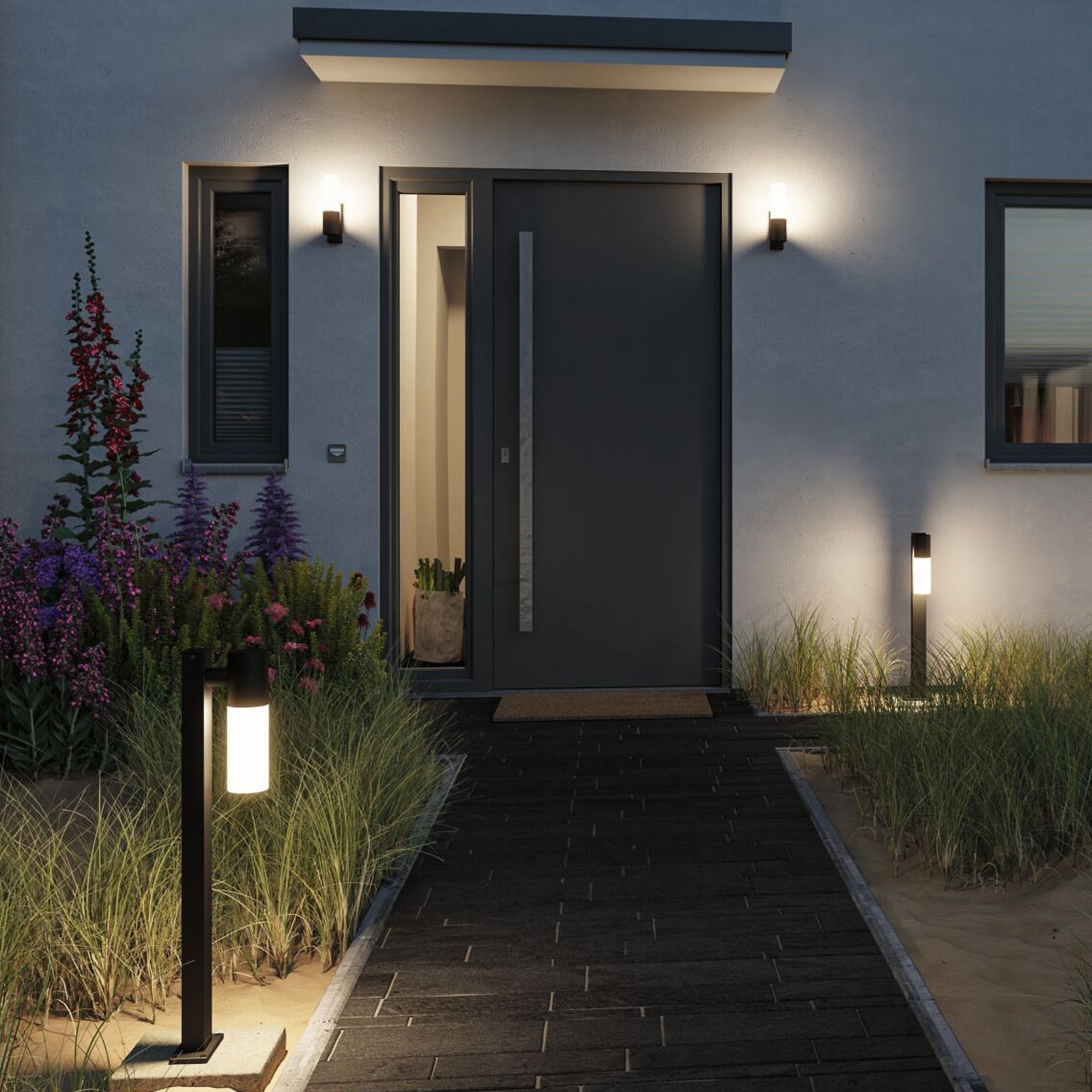 Applique d'extérieur Paulmann Tralia, anthracite, hauteur 25 cm IP44