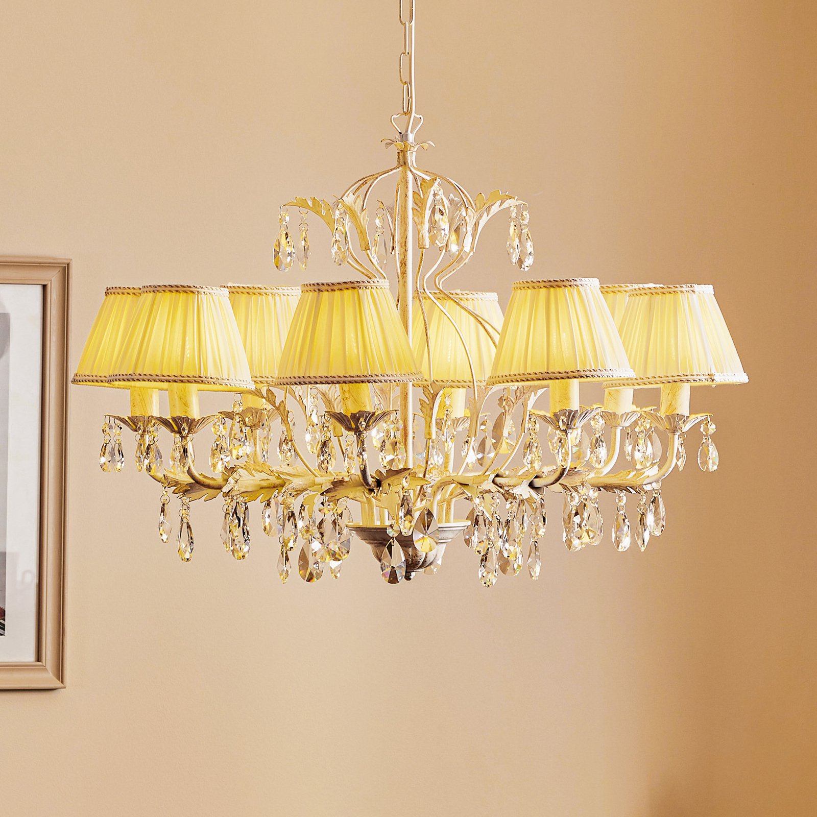 Karen chandelier, 8-bulb, ivory