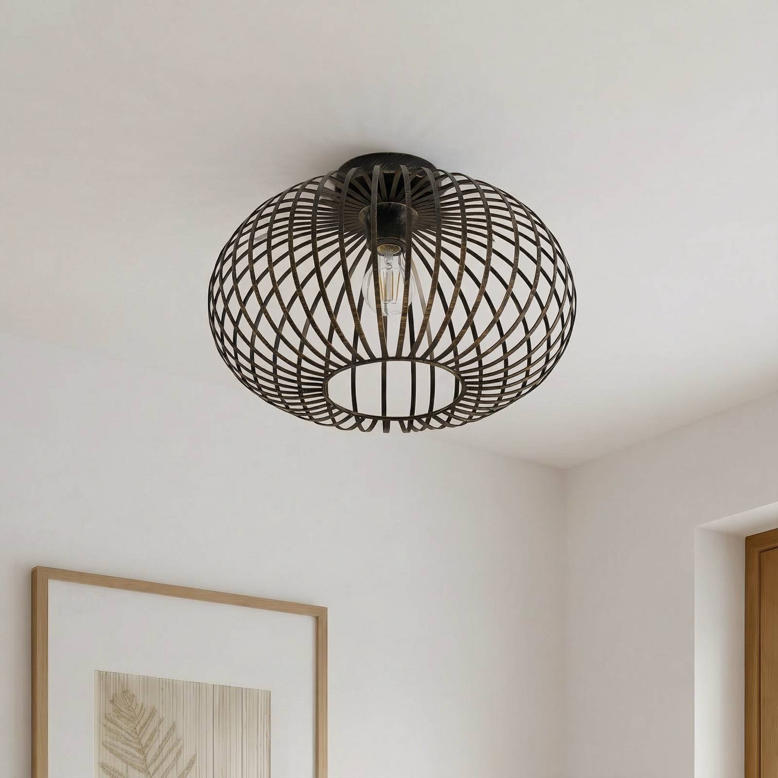 Lampa sufitowa Lindby Rosalea, kolor mosiężny, metal, 40 cm, E27