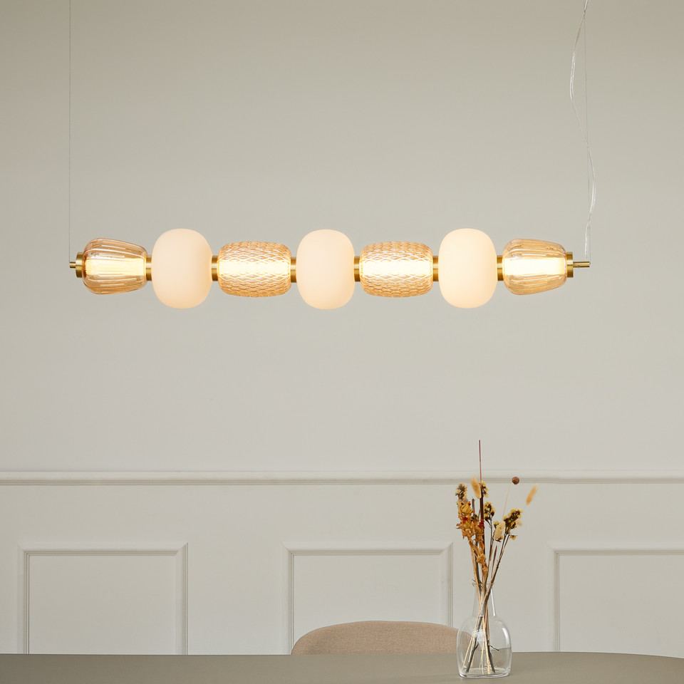 Loom Design Pearl 7 pendellampa Amber/Guld, guld / mässing från Loom Design