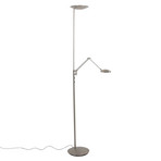 Lampa LED oświetlająca sufit Daphne 2 + – lampka do czytania, stal, CCT, zdalne