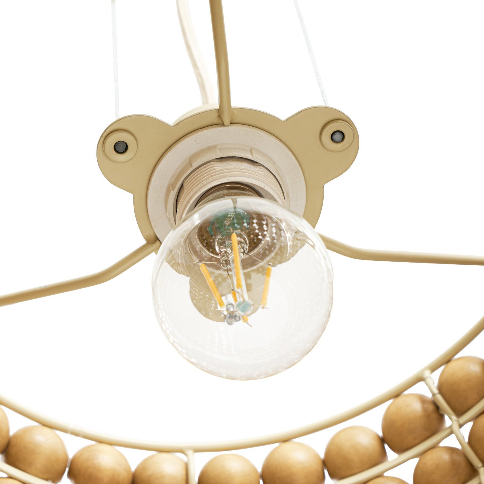 Lámpara colgante Lucande Melori, madera, color natural, Ø 51 cm, E27