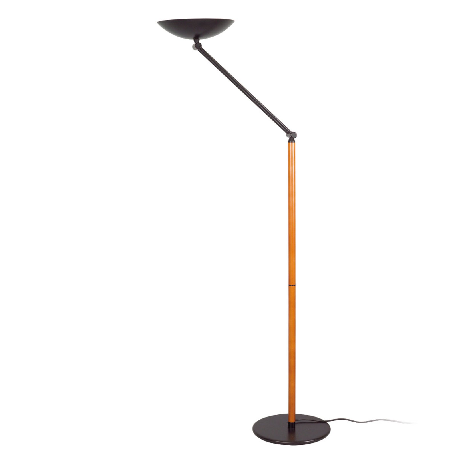 LED stojacia lampa osvetľujúca strop Lib V, čierna