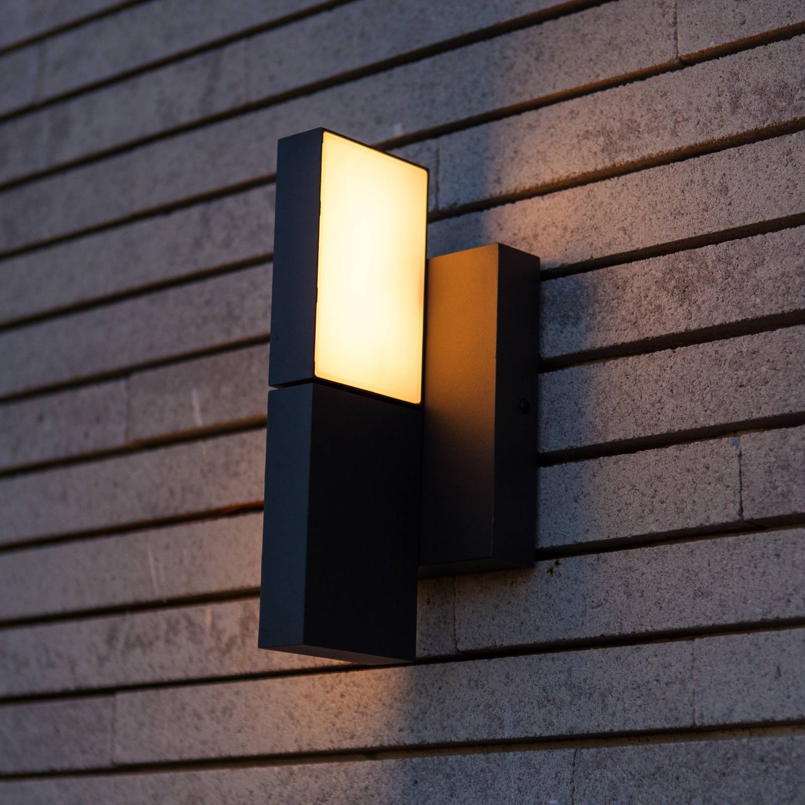 Kinkiet zewnętrzny LED TWISTO, ciemnoszary, szerokość 15 cm, IP65