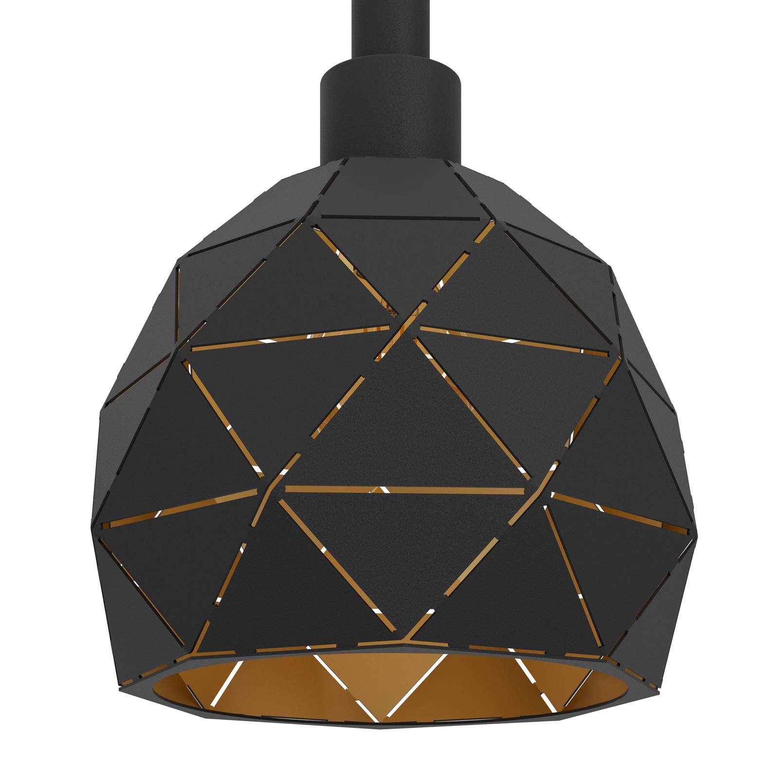 Lampa wisząca Roccaforte, czarny/złoty, metal, 75 cm długości, E14
