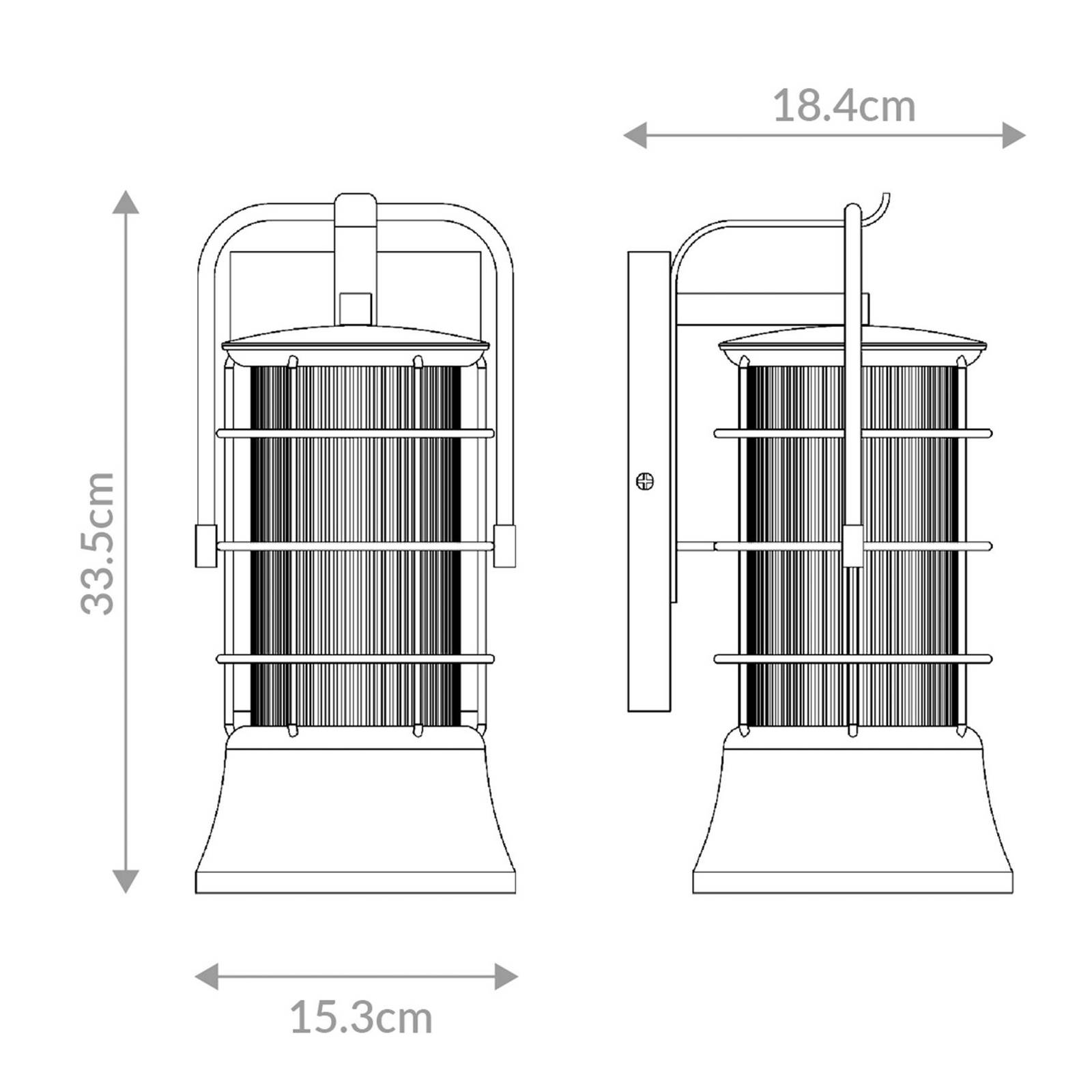 Außenwandleuchte RIVAMAR, Höhe 34 cm, schwarz/gold, IP44 E27 günstig online kaufen