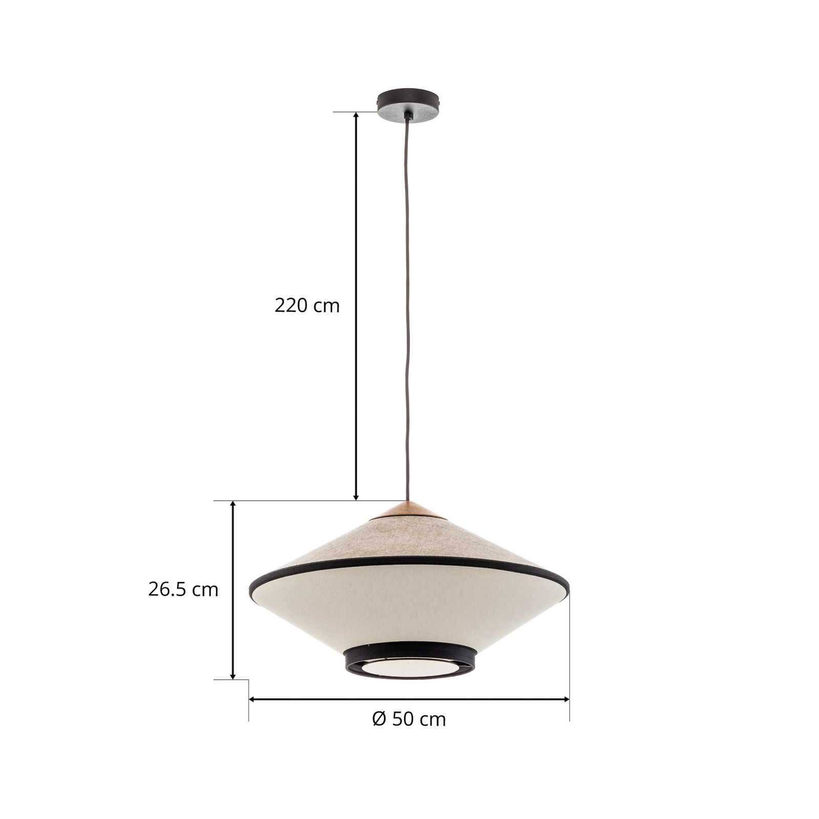 Forestier Cymbal S pendant light 50 cm natural