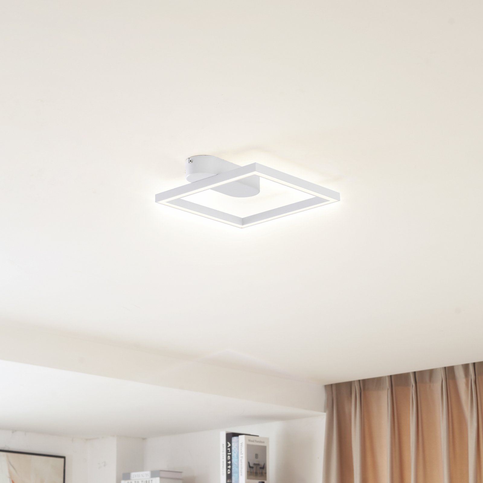 Lindby LED ceiling light Yulla, white