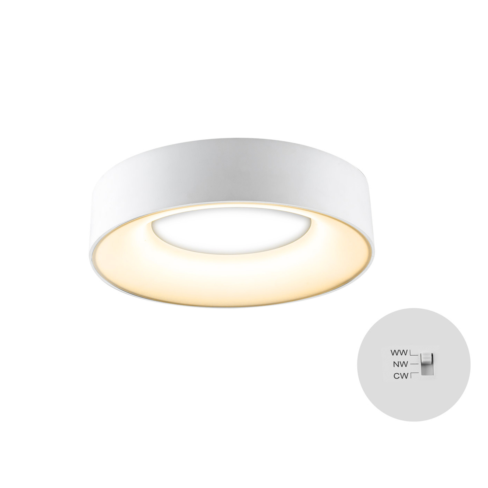 LED-Deckenleuchte Sauro, Ø 30 cm, weiß