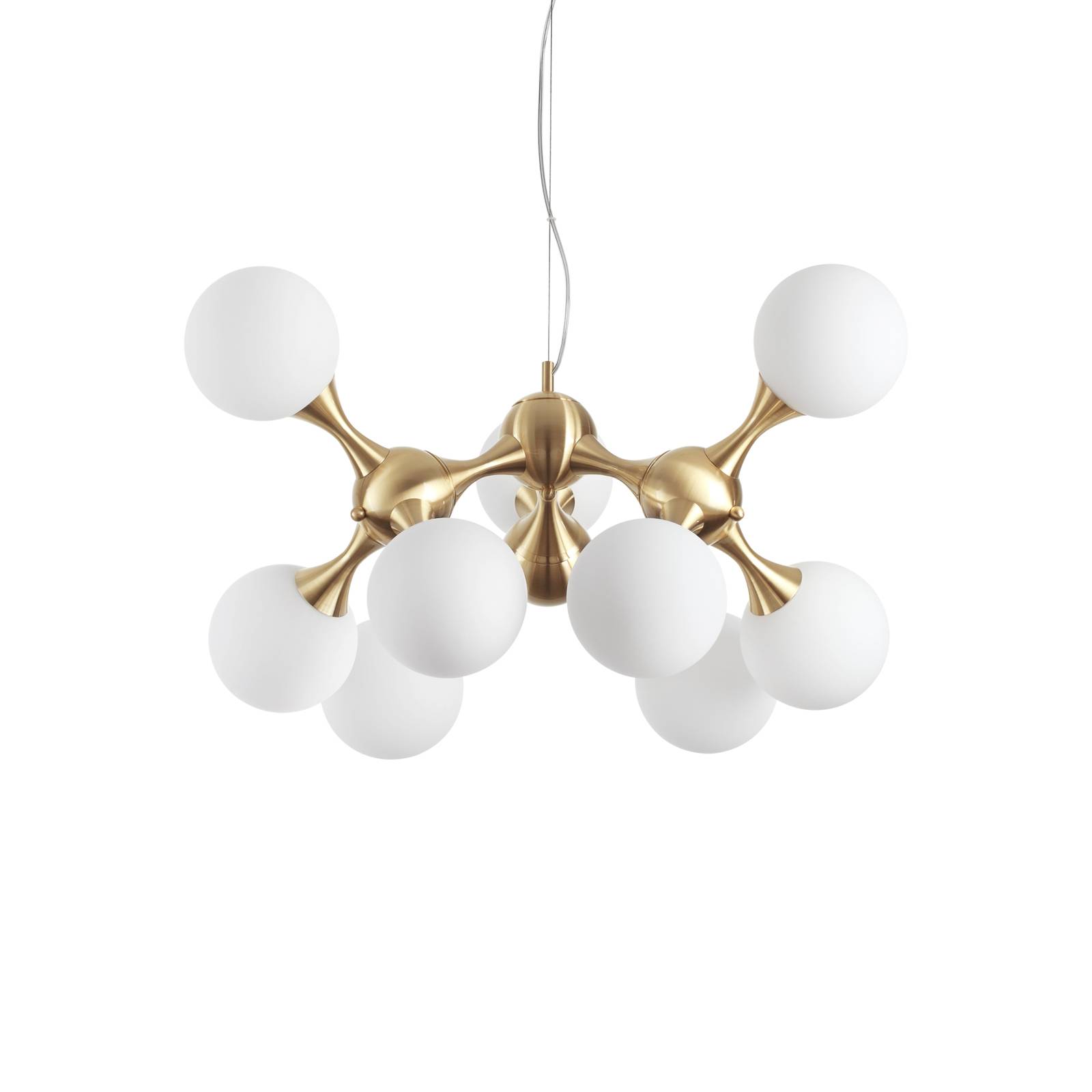 Image of Ideallux Ideal Lux Nodi lampada a sospensione a 9 luci in ottone/bianco