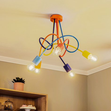 Plafondlamp Tarnow 5-lamps bont
