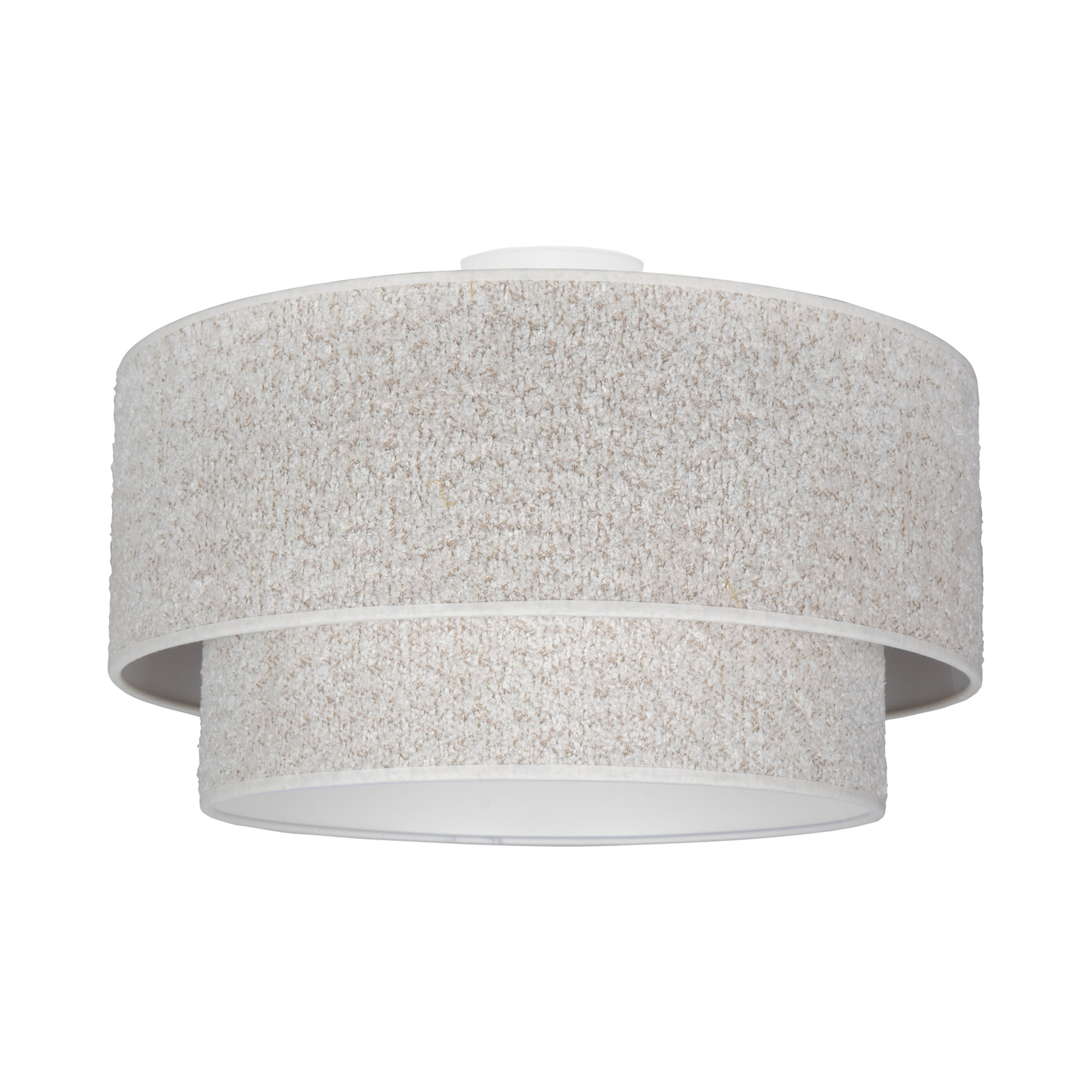 Euluna Deckenlampe Boucle, ecru, Textil, Ø 45 cm, einflammig