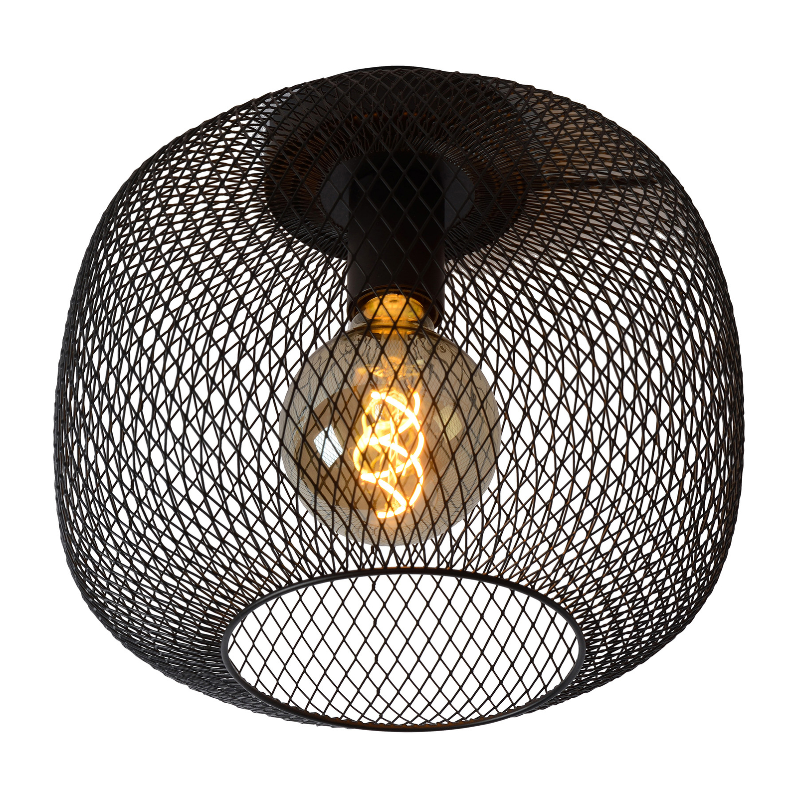 Deckenleuchte Mesh, rund, Ø 30 cm, schwarz