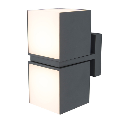 LED-Außenwandlampe Cuba, 2-fl., anthrazit, 3.000K