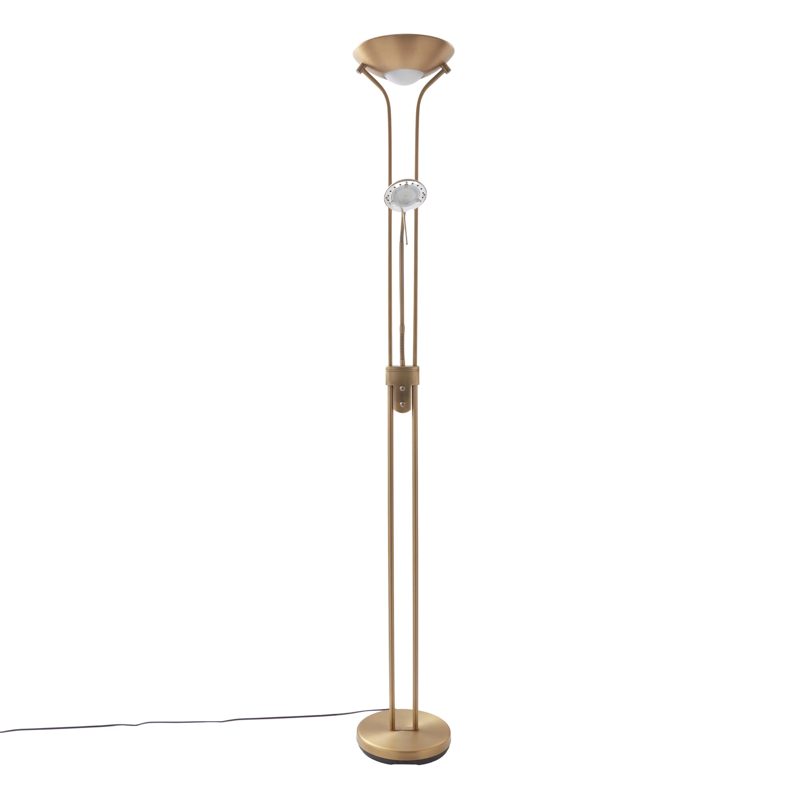 Lindby LED-Standleuchte Josefin, bronze, Leselicht, dimmbar