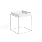 Tray sidobord, vitt, 30 x 30 cm, stål - HAY