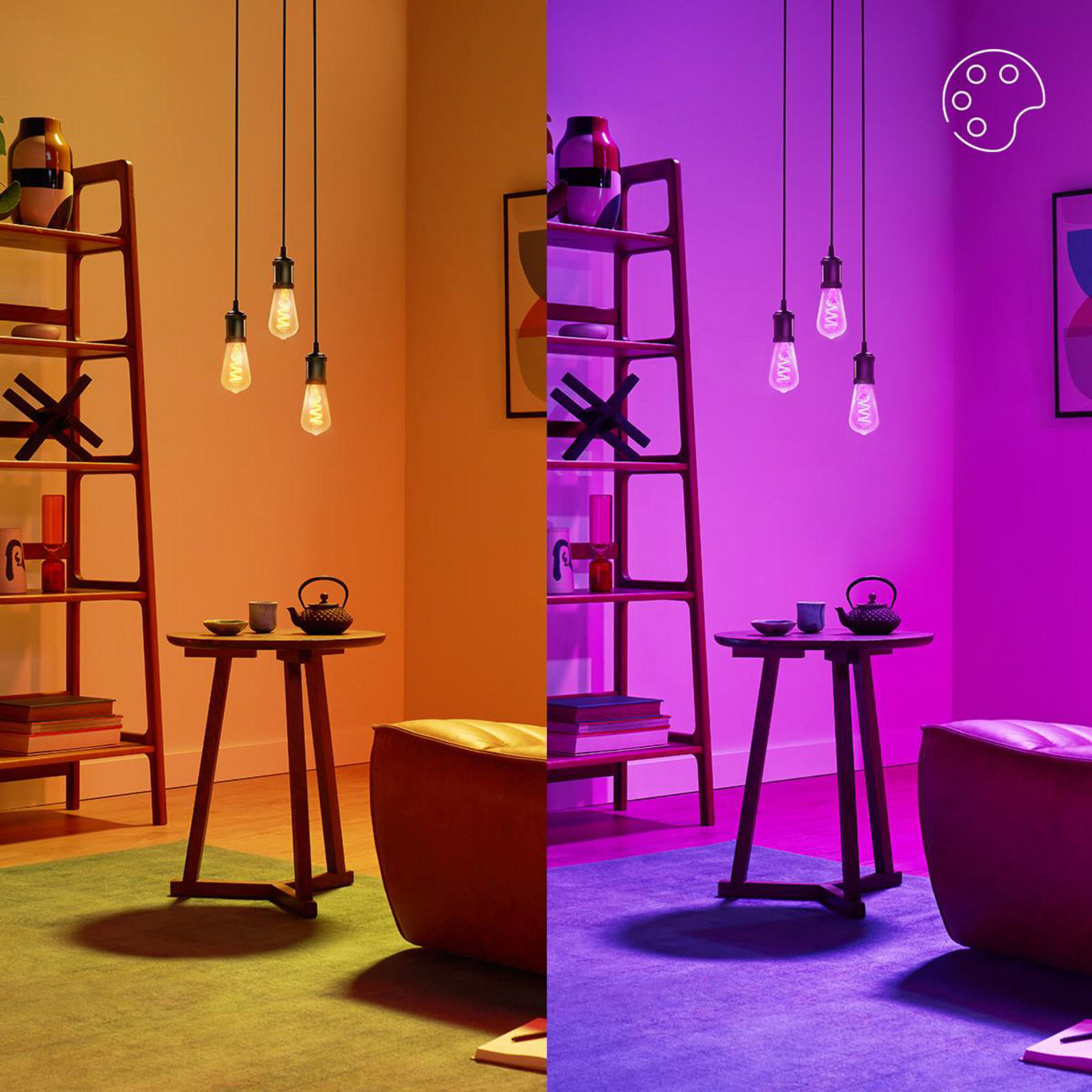 WiZ ST64 bec cu filament LED WiFi E27 63W RGBW - Sticlă