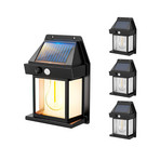Sunflare Sensor LED wall lamp, Black, Height 17 cm, Set of 4