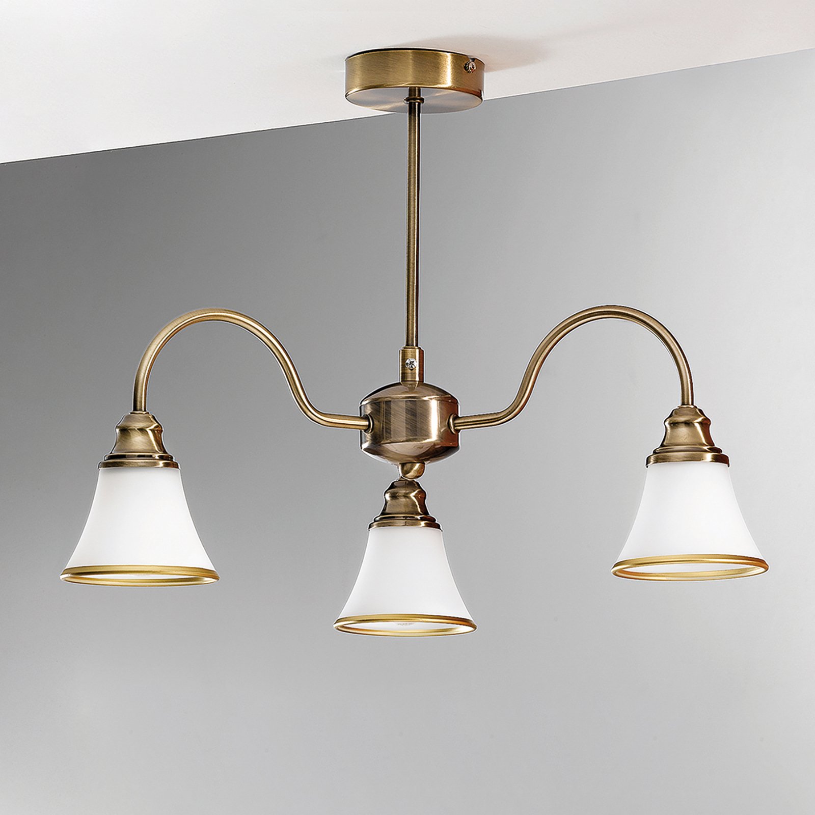 Tilda Ceiling Light Three Bulbs Old Brass Look