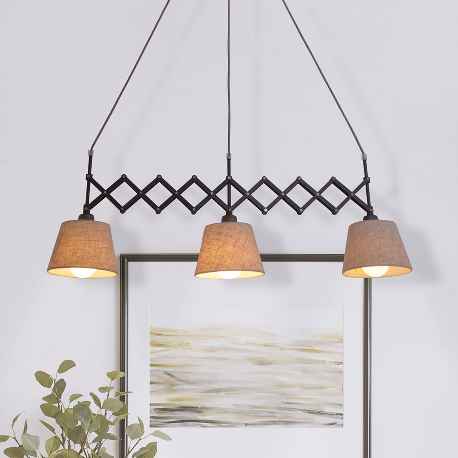 Adrienne tekstilna viseća svjetiljka s tri žarulje