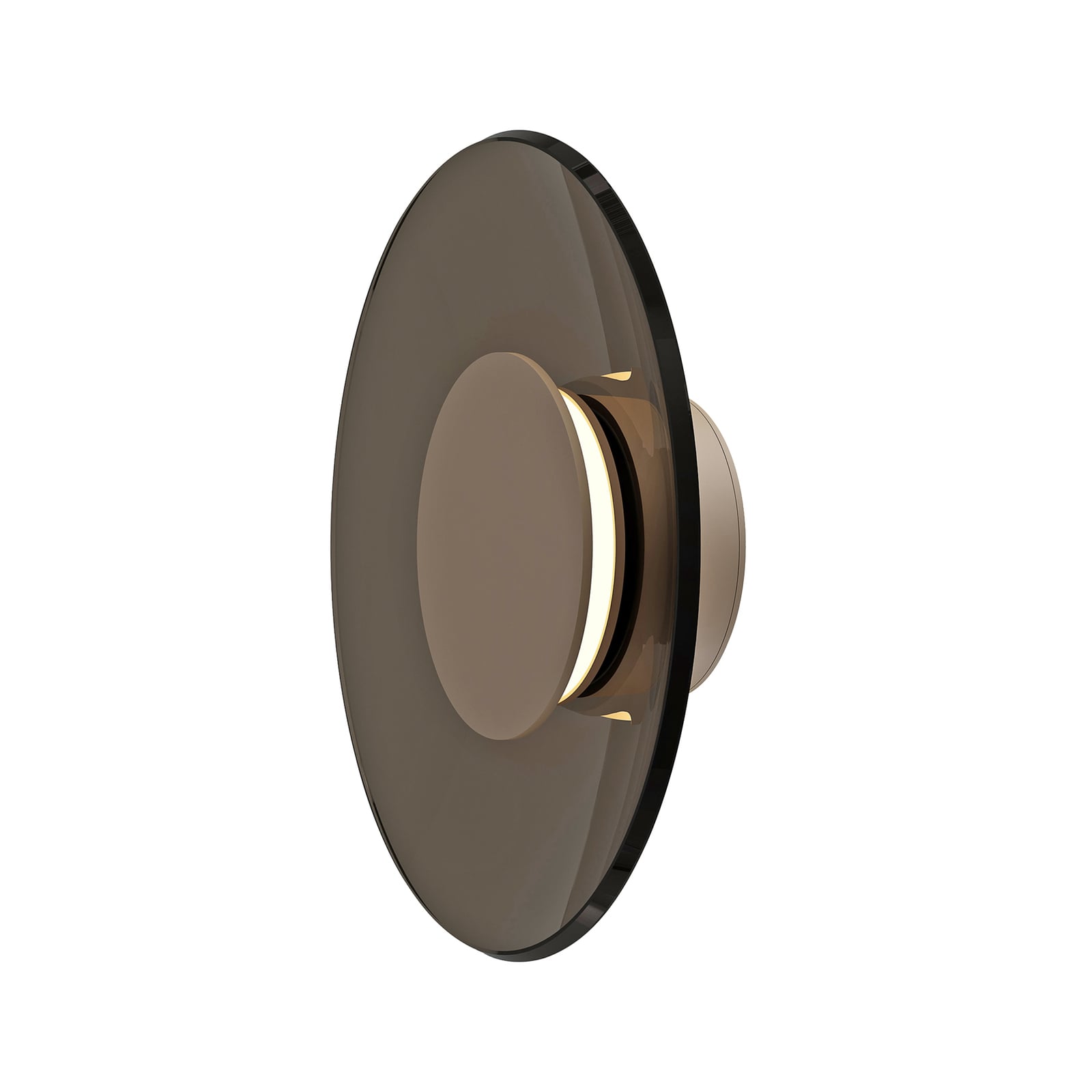 Moon LED-Wandlampe, bronce, Ø32cm, Amberglas (dunkel) - PURE Moon LED-Wandlampe, bronce, Ø32cm, Amberglas (dunkel) - PURE