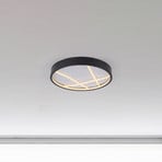 JUST LIGHT. LED plafondlamp Mikado, Ø 40 cm, zwart 