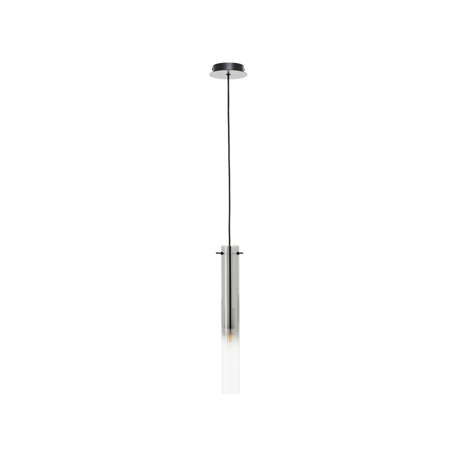 Závěsná lampa Glasini, Ø 14,5 cm, kouřově šedá, sklo