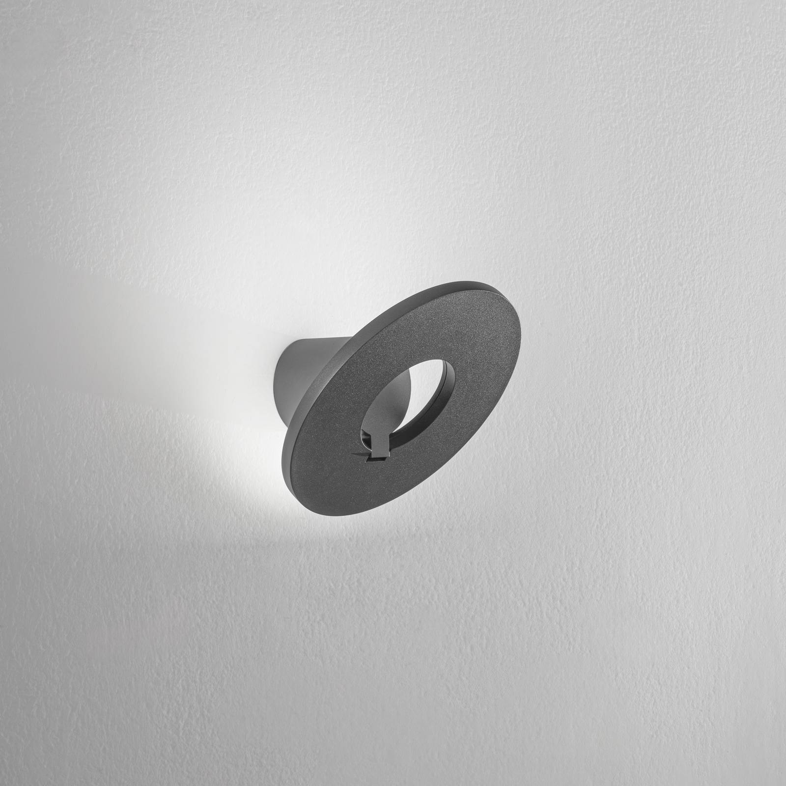 LED-Außenwandlampe Elite, dunkelgrau, Metall, Ø 24 cm, IP54 günstig online kaufen