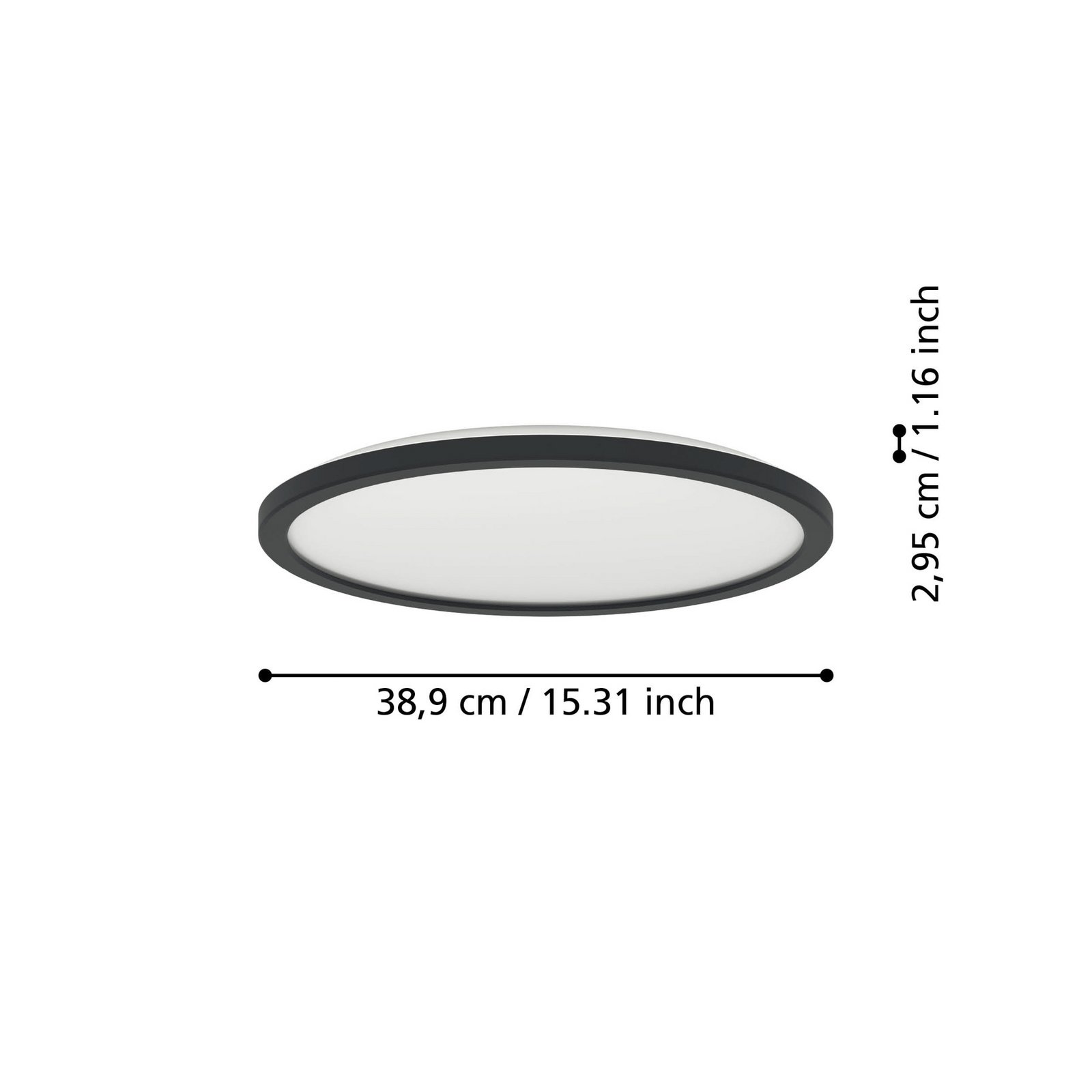 EGLO connect LED-taklampa Rovito-Z, svart, Ø 39 cm EGLO connect LED-taklampa Rovito-Z, svart, Ø 39 cm
