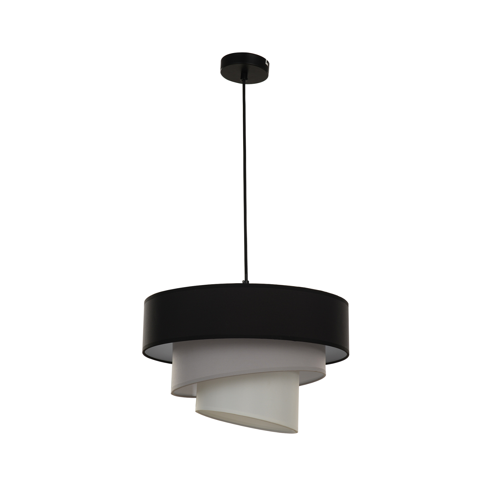 Lindby Coria hanglamp, zwart en grijs