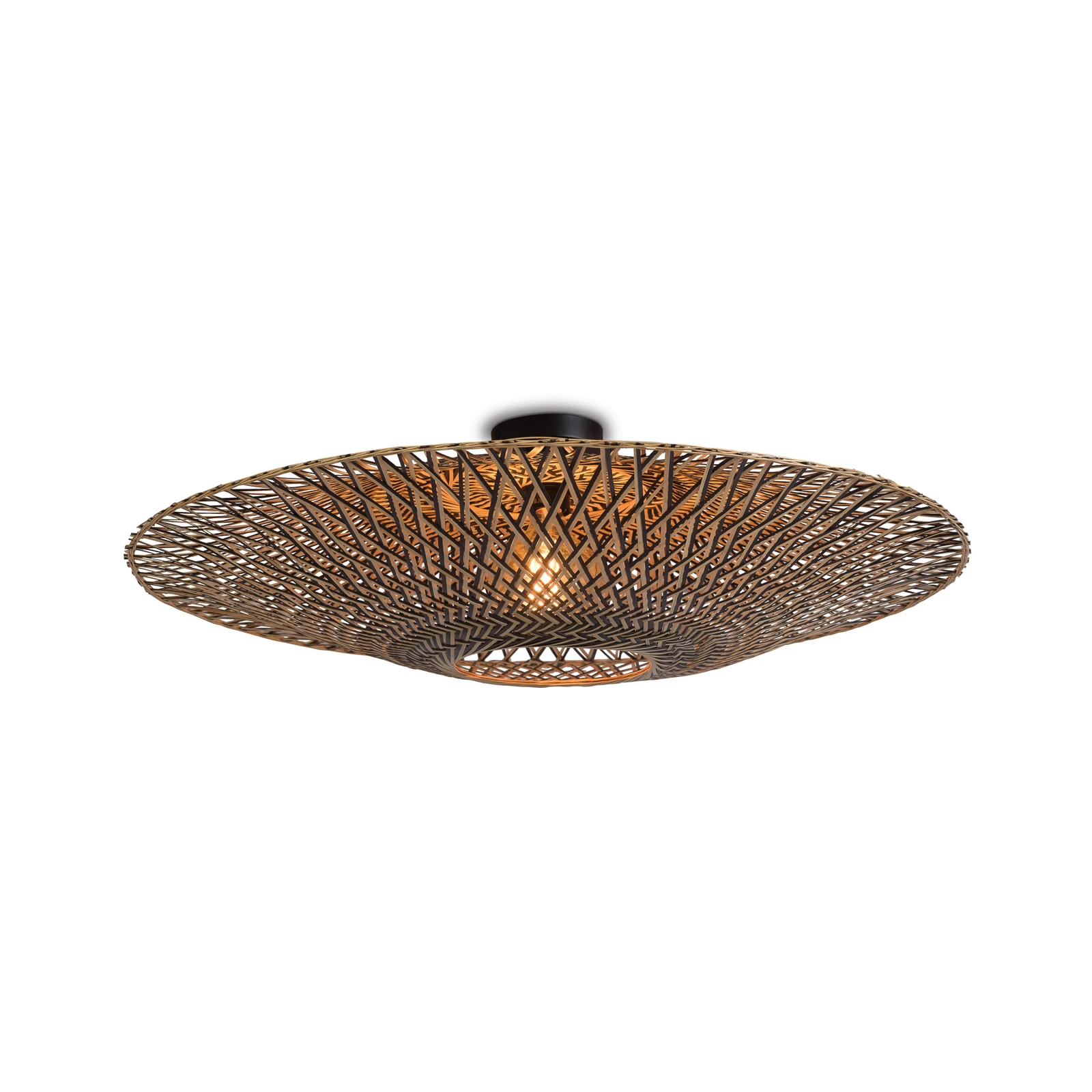 GOOD & MOJO Plafondlamp Bali, Ø 87 cm, zwart/naturel, bamboe