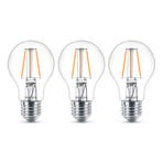 "Philips" LED lempa "Classic E27" 4,3W 2.700K skaidri 3vnt