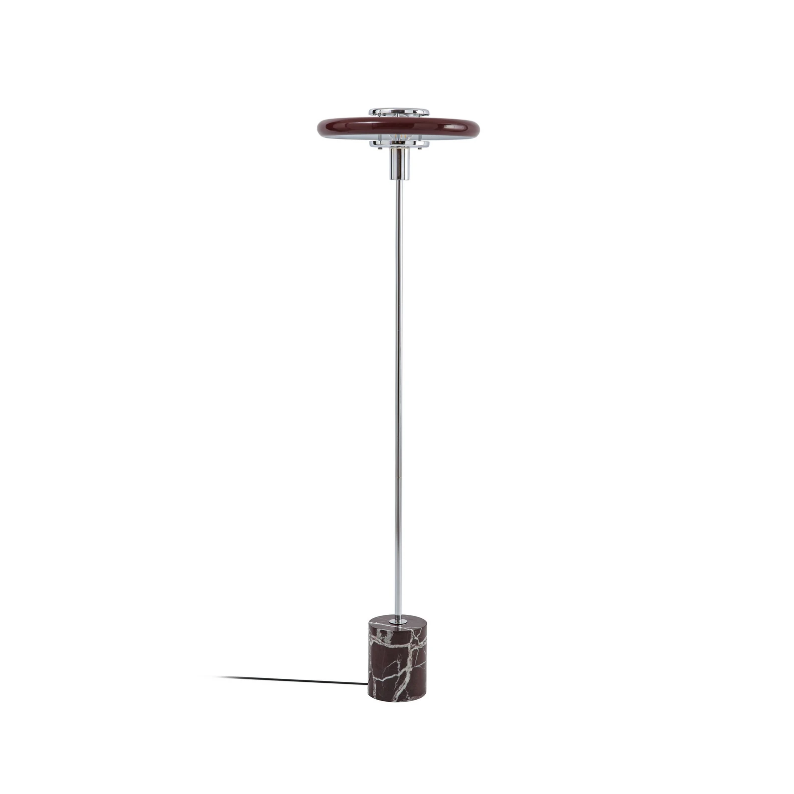 Lindby Stehleuchte Branford, Retro, burgund, Metall/Marmor