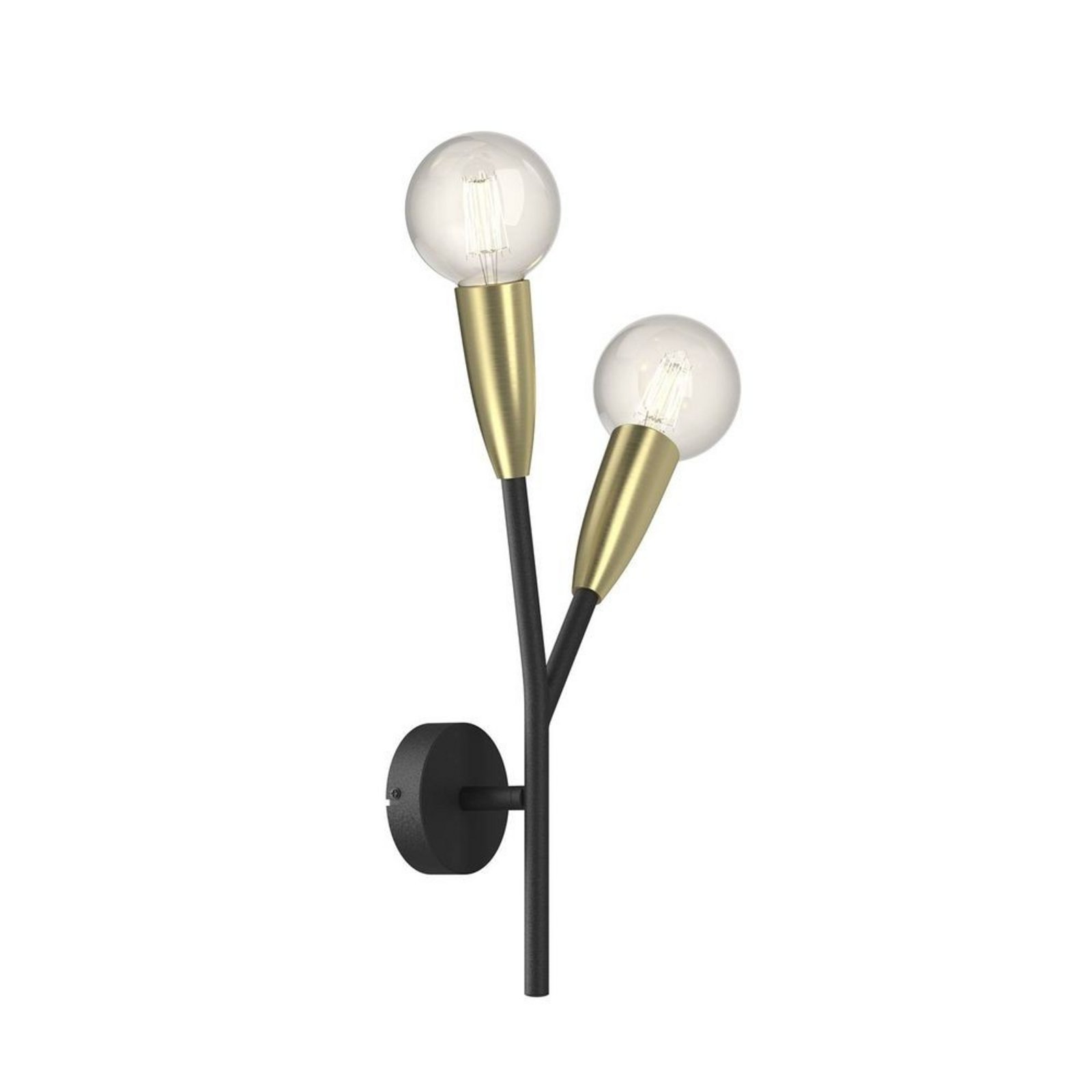 Carlea 2Candeeiro de Parede Black/Brass - Lucande