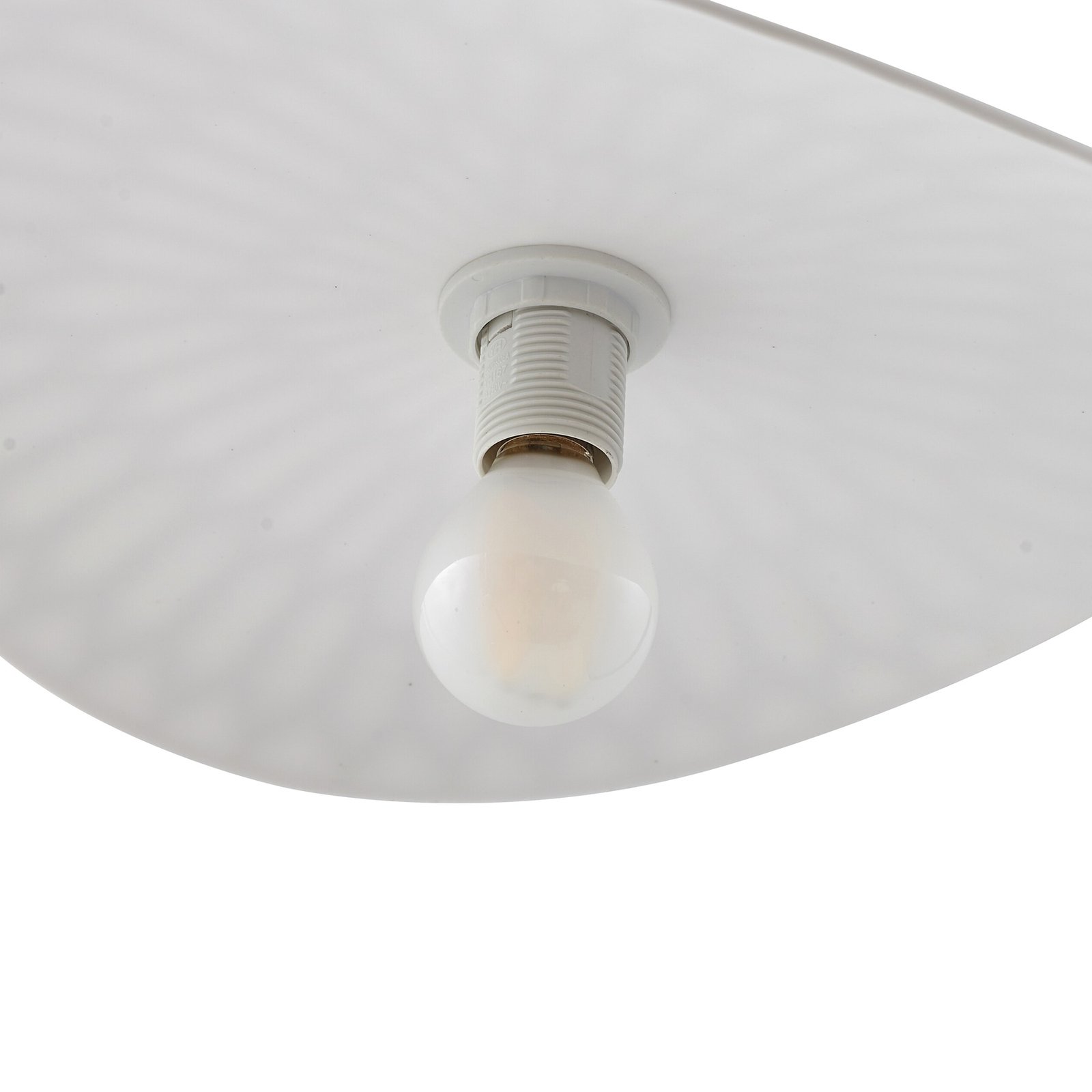 Lindby hanglamp Annira, Ø 29 cm, keramiek, wit/messing