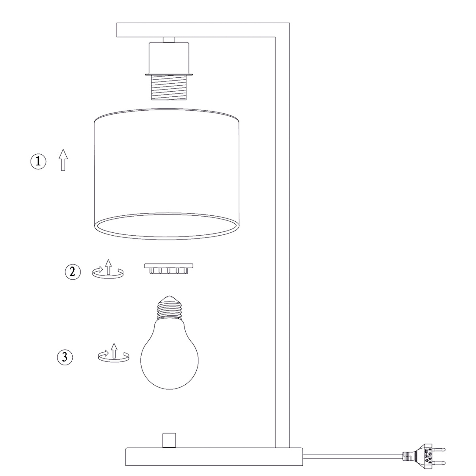 Bordlampe Stang 3716ZW, naturligt fletværk