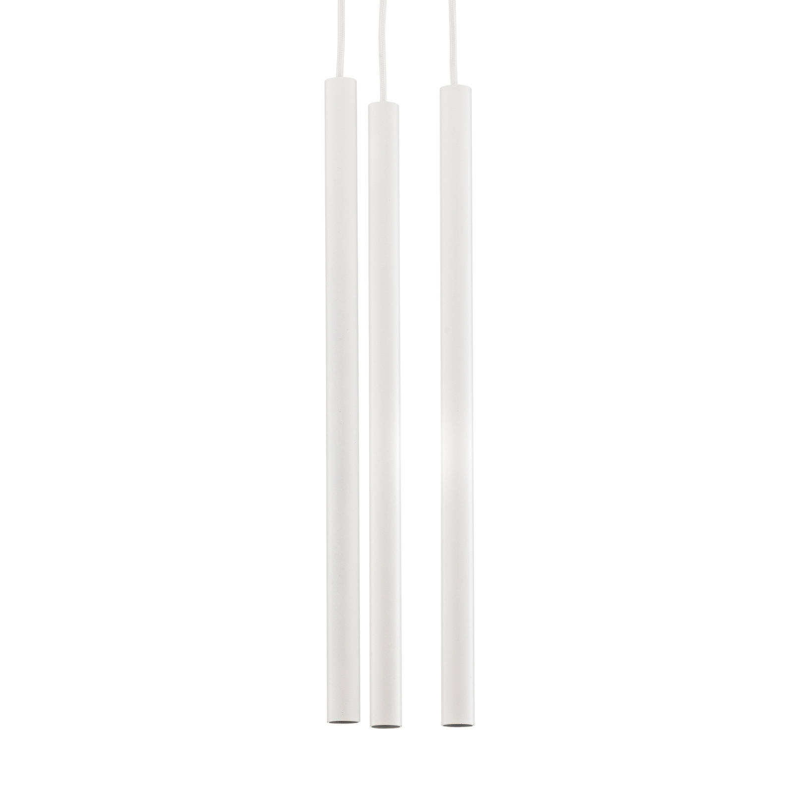Lampă suspendată subțire, albă, cu trei lumini, rondel
