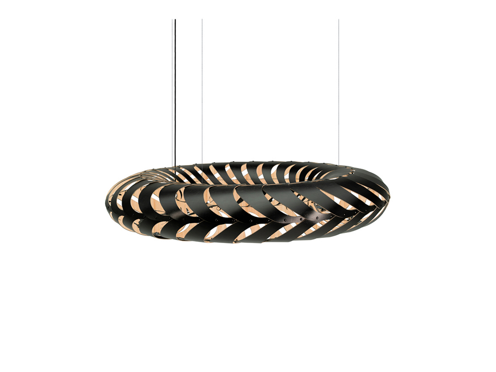 Maru Candeeiro Suspenso Ø110 Black 1 Side - David Trubridge