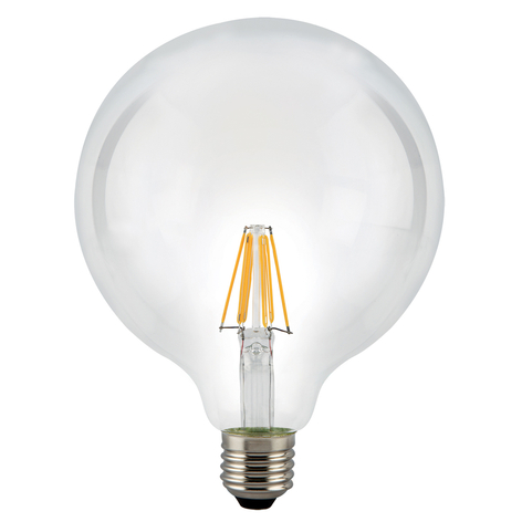 Ampoule globe LED E27 8 W 827, transparent