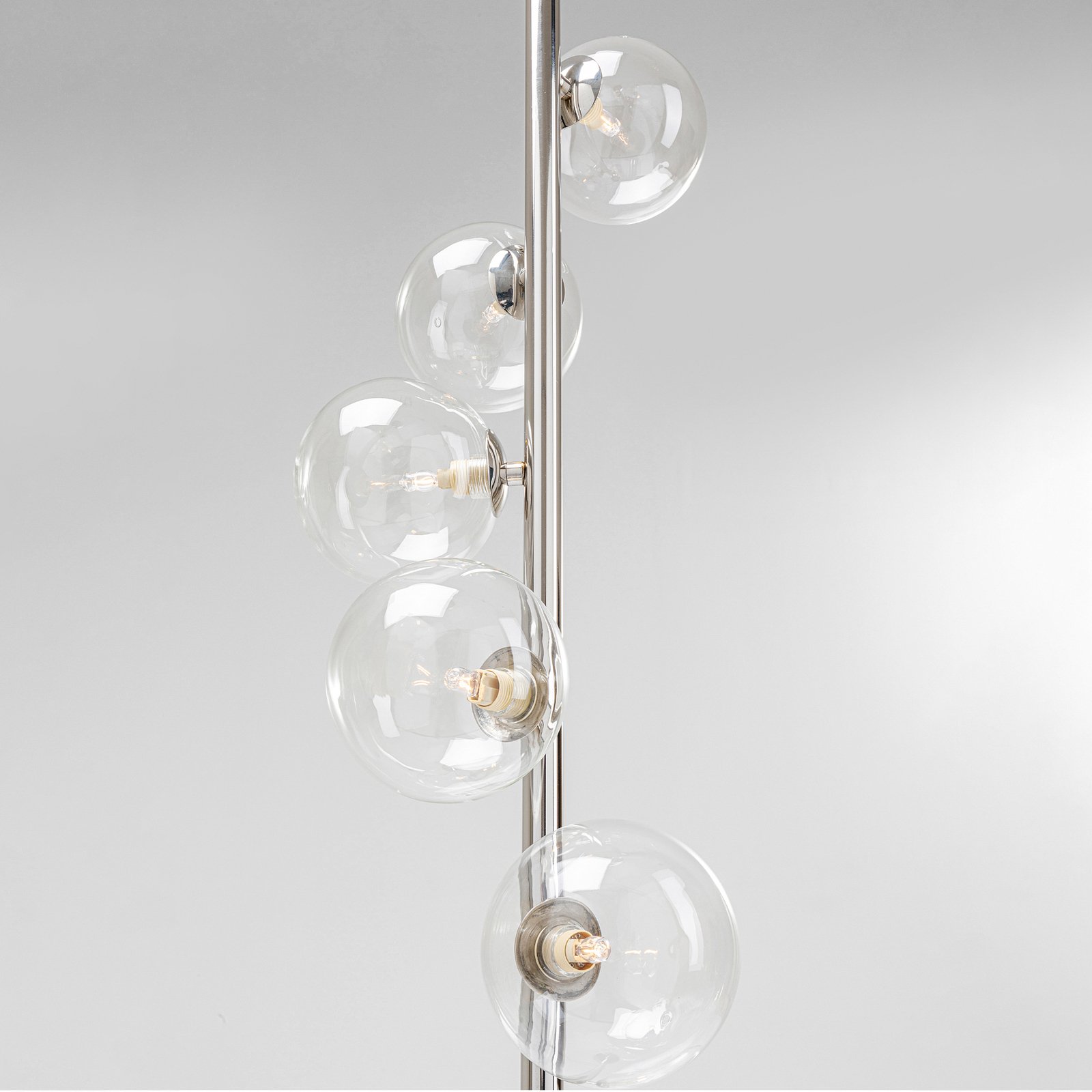 Kare Lámpara de pie Scala Balls, 6 luces, plata